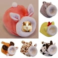 thumbnail image 1 of Visland Small Animals Hamster Bed, Fashion Cute Rabbit Cow Giraffe Bee Design Soft Plush Flannel Winter Warm Universal Hammock Nest House Cage Accessory for Ferret Chincilla Guinea Squirrel, 1 of 8