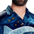 thumbnail image 5 of Starry Shark Men's Button Down Hawaiian Print Short Sleeve Casual Summer Beach Shirts, 5 of 6