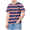 thumbnail image 4 of TOWED22 American Flag Girls 4th of July Shirt Memorial Day Patriotic Red White and Blue Toddler Kids Fitted T-Shirt（Navy,6-7 Y）, 4 of 4