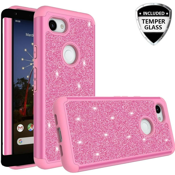 Google Pixel 3a Case w/Full Cover [Tempered Glass Screen Protector