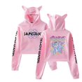 thumbnail image 2 of Sudadera corta con capucha y orejas de gato de Demon Hunters KPop, estilo grupo femenino, bonita sudadera corta con capucha y corte holgado., 2 of 5