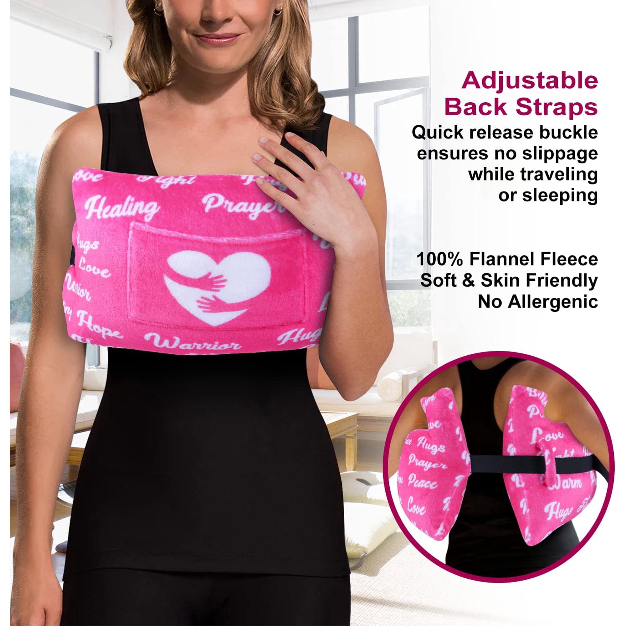 Waykingo Mastectomy Pillow Plus Size Soft Recovery Bed Pillows - Includes Ice Pack Pocket