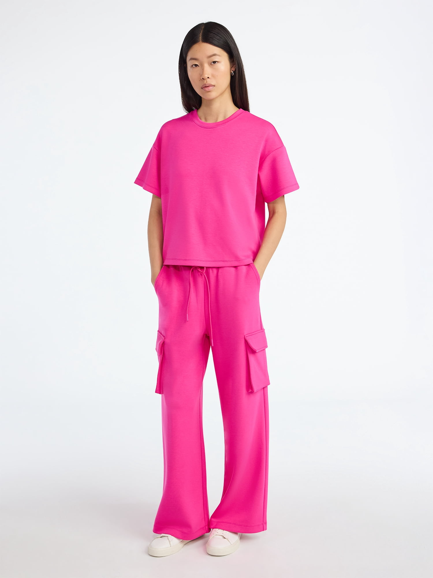 Scoop Women's and Women's Plus Scubaknit Tee with Short Sleeves, Sizes XS-4X