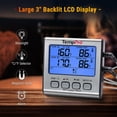 thumbnail image 4 of ThermoPro TP-17 Term&oacute;metro Digital de Doble Sonda para Cocinar Carne Gran Pantalla LCD Retroiluminada Term&oacute;metro de Alimentos a la Parrilla con Modo Temporizador para Ahumador Ho, 4 of 9