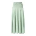 thumbnail image 3 of VISgogo Falda larga ahumada para mujer, falda con abertura de color sólido de cintura alta informal de verano para adultos VISgogo moda, 3 of 9