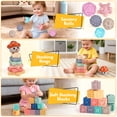 thumbnail image 5 of Beefunni Baby Toys 6-12 Months,Montessori Toys Soft Baby Teething Toys, Stacking Building Blocks, Sensory Development Educational Toys for Baby 12-18 Months, 5 of 7