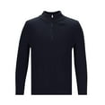 thumbnail image 4 of YLSDY Men's Knit Sweater Long Sleeve Half Zip Pullover Ribbed Sweater Tops Navy XL, 4 of 4
