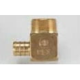 thumbnail image 1 of Elkhart Supply Fresh Water Fitting 51146 BestPEX; Adapter; 1/2 Inch PEX x 1/2 Inch Male Pipe Thread; 90 Degree Elbow; Brass; With Barcoded, 1 of 5