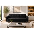 thumbnail image 1 of Sofá Cama Reclinable Paris Lino Negro, Brazos separados, Futon 3 Posiciones EL BAZAR STORE Moderno abotonado, 1 of 7