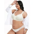 thumbnail image 7 of WingsLove Front Fastening Bras for Women Minimizer Wireless Non Padded Full Coverage Back Support Plus Size Bras (Ivory,36DD), 7 of 7