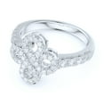 thumbnail image 3 of Sterling Silver Love Knot Intersecting Infinity Simulated Round Brilliant Cut Diamond Paved Promise Engagement Ring (7), 3 of 6