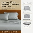 thumbnail image 6 of BedVoyage Soft Twin Sheets - Melange Luxury Bedroom Sheet Set, 3pc Softest Cooling Bedding, Viscose Derived from Bamboo and Cotton, Deep Pocket 16" - Silver, 6 of 9