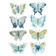 thumbnail image 2 of Vess, June Erica 25x32 White Modern Wood Framed Museum Art Print Titled - Butterfly Blues I, 2 of 4