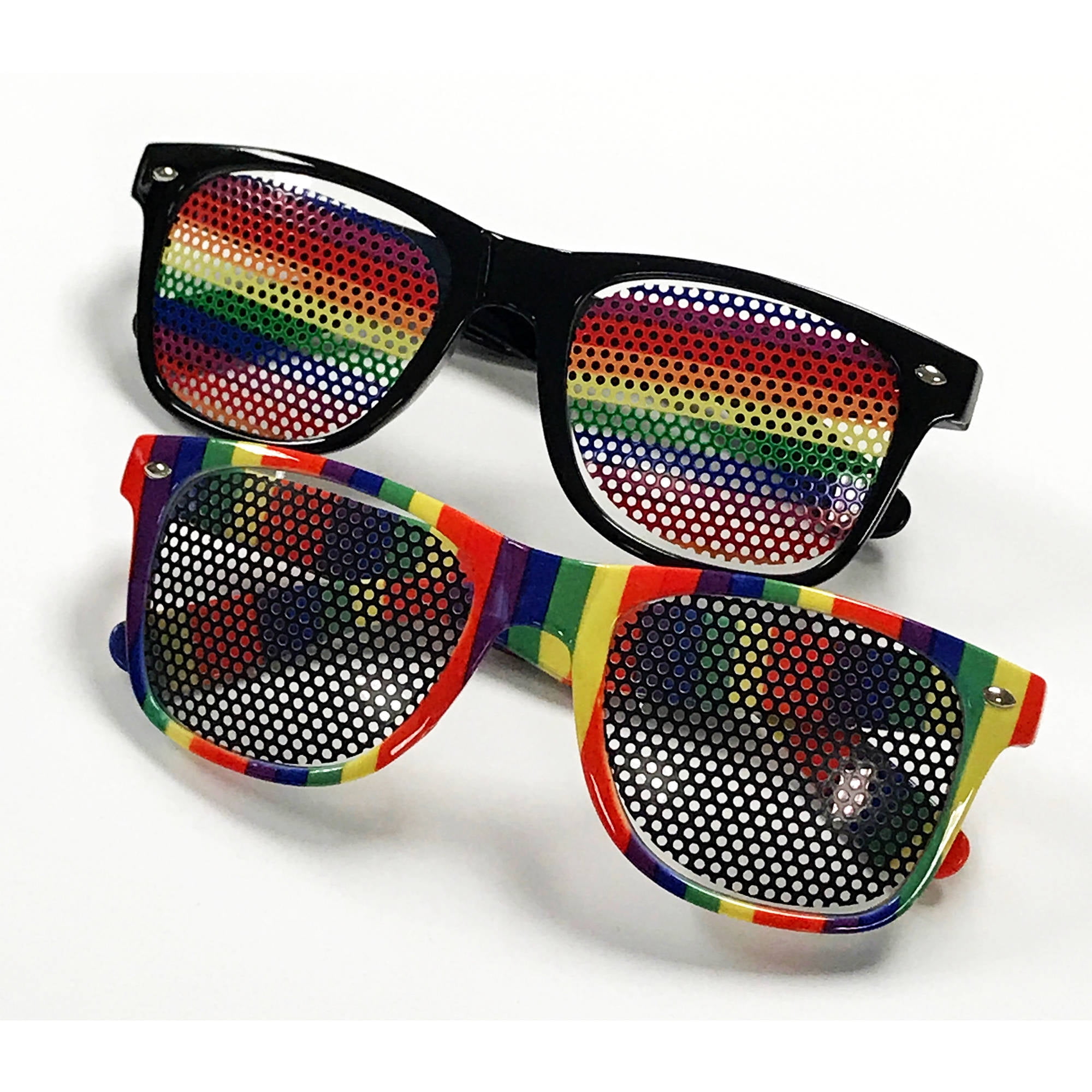 Pride 2 pack Sunglasses assorted pack Vertical Rainbow, Rainbow Shades