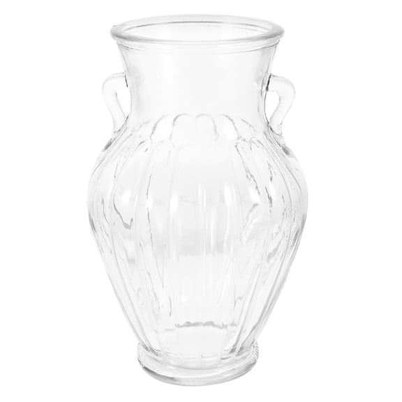 Guiyong Decorative Glass Vase with Handle for Flower Arrangements, Desktop Flower Vase, Elegant Home and Office Decor