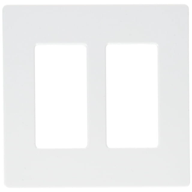 Placa de Pared Lutron CW-2-WH 2 Módulos Blanca Paquete de 6