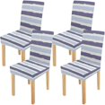 thumbnail image 1 of RYLABLUE Stripes Pattern Stretch Chair Cover Protector Seat Slipcover for Dining Room Hotel Wedding Party Set of 4, 1 of 5