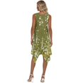 thumbnail image 5 of HELLHERO Vintage Wild Floral Print Sleeveless Sundress, Round Neck Summer Dress Side Pockets Irregular Hem Sleeveless Dress for Holiday Vacation, 5 of 8