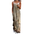 thumbnail image 2 of Women's Casual Pants Women'S Jumpsuits Summer Floral Print Boho Overalls With Pocket Casual Wide Leg Baggy Rompers Vacation Outfits,Gray Women's Casual Pants S, 2 of 6
