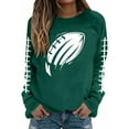 thumbnail image 2 of successthop Womens Football Sweatshirt Game Day Rugby Graphic Fleece Crewneck Long Sleeve Hoodie Pullover Tops Blouses, 2 of 4