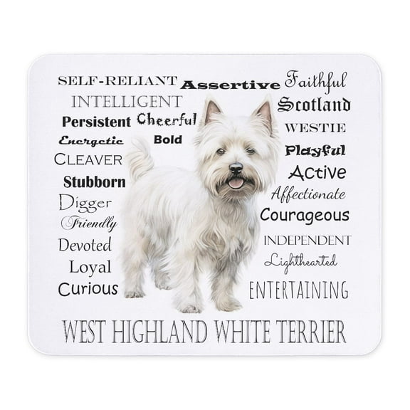 CafePress - Westie Traits - Non-slip Rubber Mousepad, Gaming Mouse Pad