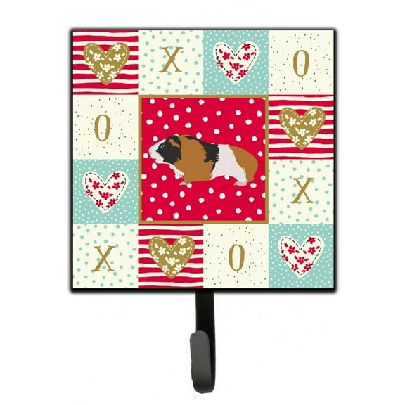 Carolines Treasures CK5432SH4 Rex Guinea Pig Love Leash or Key Holder Red Single Hook multicolor