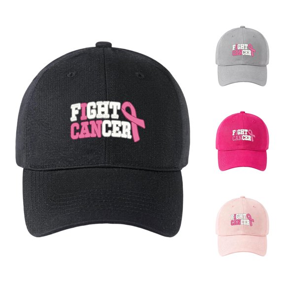 XIAOCHA Women's Printed Cancer Fight Baseball Cap Adjustable Support Trucker Hat Event Dad Hat,Black