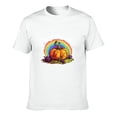 thumbnail image 2 of General Men's Thanksgiving Fall Autumn Leaf Pumpkin Rainbow Graphic T-shirt White, 2 of 3