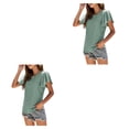 thumbnail image 1 of Minnieouse Camiseta de mujer con volantes de Color sólido cuello estética linda blusa suelta fiesta noche Club verano Top niñas ropa Type18 NO18, 1 of 1