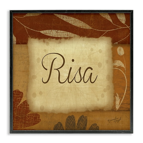 Stupell Industries Risa con Flores Tradicionales Typography and Symbols Painting Black Framed Art Print Wall Art, 12 x 12