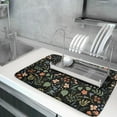 thumbnail image 6 of Flowers Black Dish Drying Mat for Kitchen Counter 18 x 24 in,Absorbent Reversible Microfiber Drying Pad, Large Dishes Drainer Mats for Countertop Fast Dry Kitchen Accessories, 6 of 6