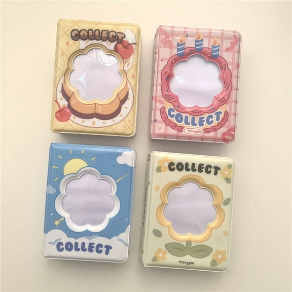 Yirtree 3 Inch Mini Photo Album, Heart Hollow Card Binder Photo Album Kpop Photo Card Holder with Pendant 40 Pockets