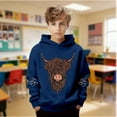 thumbnail image 2 of Gyujnb Youth Hoodie Shaggy Cow Print Cool Warm Versatile Pullover for Daily Casual Outings (Toddler, Big Boys),13-14 Years, 2 of 7