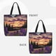 thumbnail image 2 of Balery Starry Night Purple Irises Bolsa de Mano para Mujeres con Cremallera, Bolsa de Gimnasio con Compartimentos, Bolsa para Laptop, Bolsa para Trabajo, 2 of 7