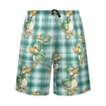 thumbnail image 2 of Men's Pajama Shorts Bottoms with Pockets Soft Lightweight Lounge Sleep Wear Cute Ducks on Plaid, 2 of 6