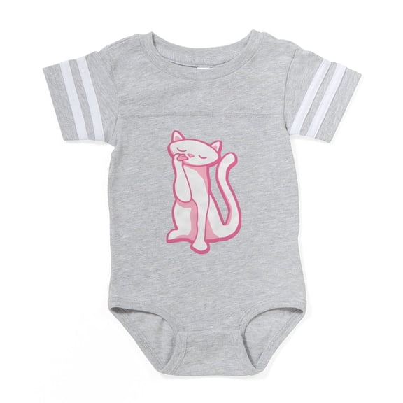 CafePress - PINK KITTY - Cute Infant Baby Football Bodysuit