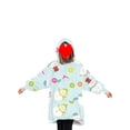 thumbnail image 2 of goowrom Family Cartoon Digital Printing Lamb Wool Warm Hooded Blanket, 2 of 9