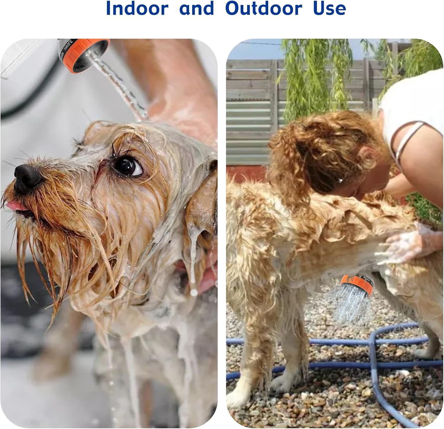 Pet  Wash Sprayer Shampoo & Soap Dispenser, Hose Nozzle for Indoor/Outdoor Use with 3/4' GHT Male x 1/2' NPT Male Connector,  Wash Hose Attachment for Pet Bathing, Watering,  Washing