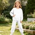 thumbnail image 4 of Dnhxils Girls Athletic Sets Kids Two Piece Outfits Long Sleeve Pullover Sweatpants with Pockets for Teen Girls Fall Sports Clothes, 4 of 9