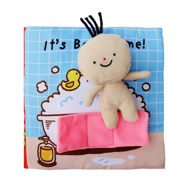 Primer libro de tela para bebé, juguete lavable de tela, libros educativos preescolares para niños (Hora del baño)