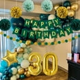 thumbnail image 6 of YANSION 30th Green and Gold Birthday Party Decorations, Green Birthday Balloons with Happy Birthday Banner, Paper Pompoms Confetti Balloons for 30th Birthday Emerald Green Party Decorations, 6 of 7