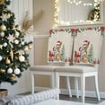 thumbnail image 3 of Christmas Cat Chair Covers Set of 1 Winter Snowflake Christmas Tree Poinsettia Chair Back Covers Stretch Removable Washable Slipcovers Protector for Dining Room Kitchen Party Decor, 3 of 5