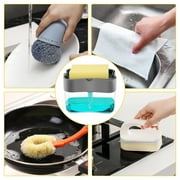 Dish Soap Dispenser for Kitchen, EEEkit Soap Pump Dispenser and Sponge Holder, 2 in 1 Soap Pump Dispenser with 1 Sponge, Countertop Dish Soap Dispenser Caddy