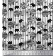thumbnail image 1 of Soimoi polyester Crepe Fabric Stripe,Dot & Tribal Elephant Animal Printed Fabric 1 Yard 52 Inch Wide, 1 of 3