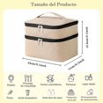 thumbnail image 2 of Cosmetiquera para Maquillaje Cosmetiquera de Viaje Bolsa de Maquillaje Portátil Organizador de Maquillaje Grande Multifuncional Neceser Mujer (Beige), 2 of 4