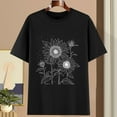 thumbnail image 2 of Wyobmus Women's Cotton Tshirts Loose Fit Short Sleeves Printed Blouse Casual form-Fitting Crew Neck Solid Basic Tee Tops S-3X D-Black, 2 of 3