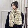 thumbnail image 1 of Bufanda de cuadros de punto de otoño e invierno para mujer, estilo coreano, estilo japonés, combinable, gruesa y cálida con agujas, 1 of 5