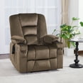 thumbnail image 2 of MCombo Power Lift Recliner Chair Sofa with Massage and Heat for Elderly People, Extended Footrest, Hand Remote Control, Lumbar Pillow, Cup Holders, USB Ports, Fabric 7529 (Medium, Brown), 2 of 8