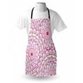 thumbnail image 3 of Mandala Apron Tribal Ethnic Design Floral Leaf like Circled Pattern Dots Print, Unisex Kitchen Bib Apron with Adjustable Neck for Cooking Baking Gardening, White Hot Pink and Magenta, by Ambesonne, 3 of 3