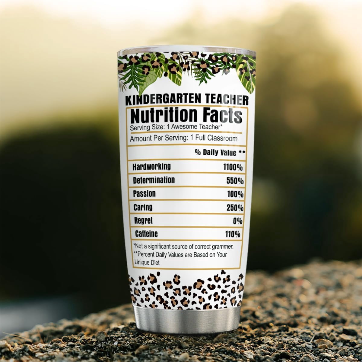 Kindergarten Teacher Appreciation 20 Oz Tumbler - Must-Have Supplies for Kinder Teachers, Best Christmas Funny Gift From Students